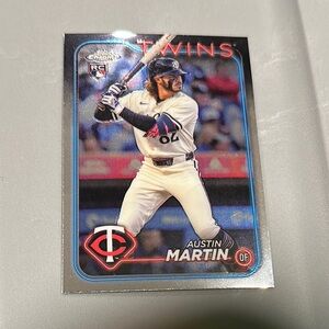 Topps Baseball Card with Blue and Red Accents